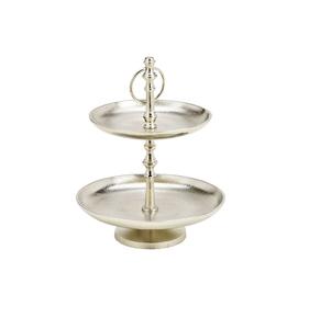 แท่นวางเค้ก2ชั้นทันสมัยดีไซน์ล่าสุดโลหะอลูมิเนียมชุบนิกเกิลไม่เหมือนใครสำหรับตกแต่งเค้กวันเกิดและเค้ก - Product Image 3