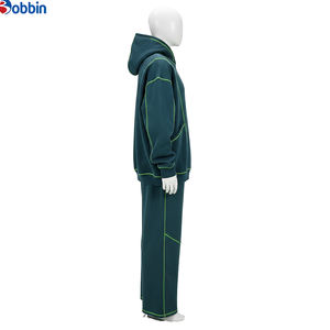 Conjunto de Chándal Personalizado con Logotipo para Hombre, Poliéster/Algodón, Sudadera y Pantalones Deportivos, Estampado con Pedrería, Estilo Holgado, Talla Grande para Invierno - Product Image 2