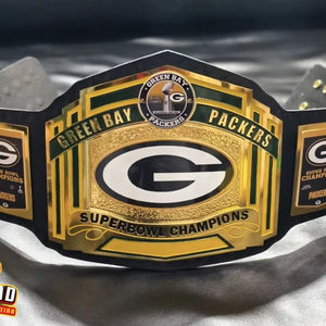 เข็มขัดแชมป์กรีนเบย์แพ็คเกอร์สสำหรับผู้ใหญ่ สวมใส่สบาย ทนทาน ขนาดเอวสูง  วัสดุสังกะสี 2 มม. และ 4 มม. - Product Image 1