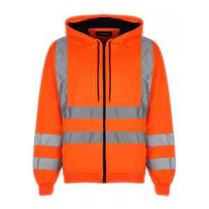 Hi Vis Visibilidad Seguridad Sudadera con capucha y cremallera Chaqueta DE TRABAJO Top Hi vis Sudadera con capucha - Product Image 6