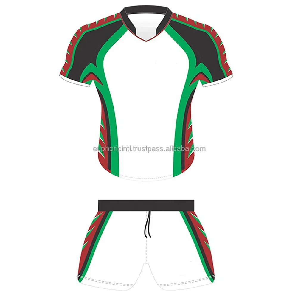 Mais recente uniforme de rugby para adultos, camisa de rugby de manga curta durável personalizada por sublimação reversível, desenho próprio