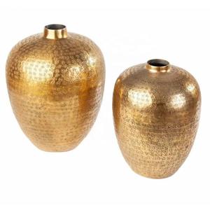 Jarrón martillado dorado real, maceta decorativa artesanal artística, Ideal para bodas, festivales y ocasiones especiales - Product Image 2