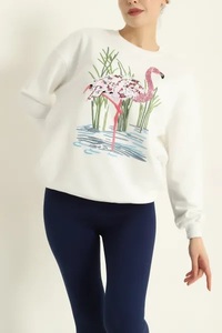 Elegante sudadera de mujer con jersey de hombro caído para otoño logotipo personalizado y diferentes estilos - Product Image 4