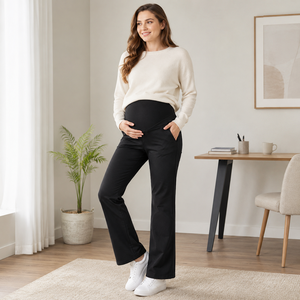 <span class=keywords><strong>Pantalon</strong></span> de maternité <span class=keywords><strong>grande</strong></span> <span class=keywords><strong>taille</strong></span> en coton légèrement élastique, coupe décontractée et professionnelle, du M au 6XL - Product Image 2