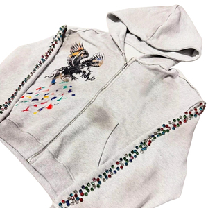 เสื้อมีฮู้ดถักผ้าฝ้าย100% แบบมีซิปรูดสำหรับผู้ชายเสื้อฮู้ดผ้าฝ้ายถักแบบมีซิปรูดดีไซน์สำหรับผู้ชาย1 - Product Image 6