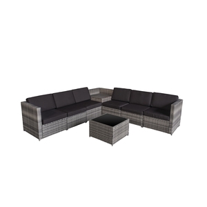 Moderno 8 PCS Sofás de jardín de mimbre de alta calidad Interior/Exterior Sala de estar Hotel Villa-Almacén Venta al por mayor - Product Image 4