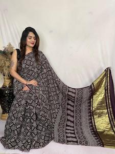 Soie Gaji la plus tendance avec Bandhej Print Saree Femme Fabricant et fournisseur de mode de Surat au taux le plus bas - Product Image 2