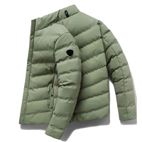 Veste matelassée personnalisée à col montant avec garniture en fourrure, respirante, imperméable, écologique, avec logo sur le devant, pour homme et femme, parka d'hiver