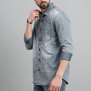 Oem Service <b>Men</b> <b>Jeans</b> <b>Shirts</b> Custom Logo Design <b>Men</b> <b>Jeans</b> <b>Shirts</b> Breathable <b>Men</b> <b>Jeans</b> <b>Shirts</b> - Product Image 4
