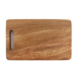 Tabla de cortar de madera de acacia natural grabada a mano, elegante diseño redondo con mango para el hogar, cocina, picar verduras baratas - Product Image 2