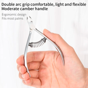 Pince à ongles professionnelle en acier inoxydable poignée à ressort enlever la peau morte pince à cuticules pour ongle d'orteil - Product Image 4