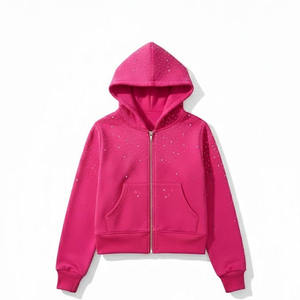 Sudadera con Capucha de Gran Tamaño, Estilo Vintage, con Pedrería, para Hombre y Mujer, Personalizada por Fabricantes de Ropa - Product Image 3