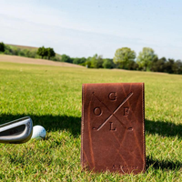 Tempat kartu skor Golf lipat dua kulit asli desain baru tempat kartu skor kulit kualitas tinggi dengan harga grosir.