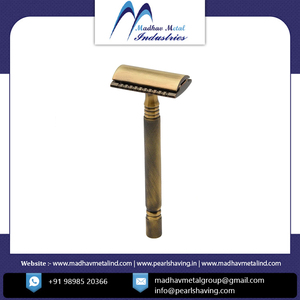 Precio al por mayor, buena calidad, mango ajustable de metal de latón, maquinilla de afeitar de seguridad de doble filo de la India - Product Image 5