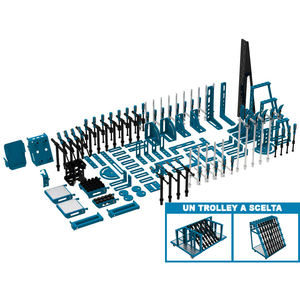 Accessoires de serrage de 134 pièces pour tables de soudage SteelEco GPPH, trous de 16mm avec chariot - Product Image 1