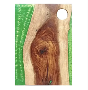 Planche à découper en bois d'acacia d'Inde Planche en résine époxy de luxe pour cuisine de grande taille - Product Image 1