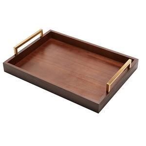 Factory Price New Design Mango Wood <b>Serving</b> <b>Tray</b> With Metal Handle <b>Wooden</b> <b>Tray</b> For Coffee Table Home Office Restaurant - Product Image 5