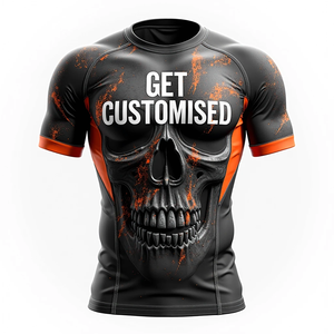 Protector Rash MMA personalizado diseñado para la durabilidad con ajuste de compresión y sublimación en ambos estilos de manga kimono de jiu jitsu - Product Image 2