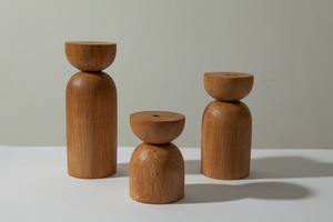 Porte-bougie en bois de qualité naturelle, magnifique centre de table pour la décoration de la maison et du bureau, en vente - Product Image 4