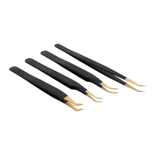 Juego de 4 Pinzas de Acero Inoxidable de Alta Calidad con Agarre de Diamante para Extensiones de Pestañas - Product Image 6