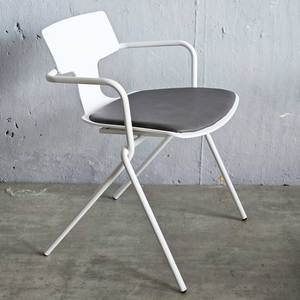 Contemporary Industrial Restaurant <b>Chair</b> with <b>Plastic</b> Back and Iron Frame for <b>Dining</b> Areas - Product Image 2