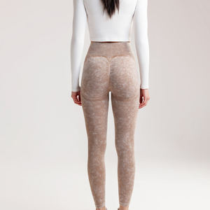 2024 superventas pantalones de Yoga de cintura alta para mujer patrón sólido mallas de Yoga de cintura elástica de alta calidad - Product Image 4