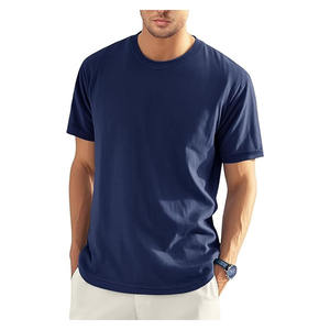 T-shirt pour homme, design à col rond, manches courtes, tissu tricoté respirant, logo personnalisé et impression, t-shirt pour homme - Product Image 3