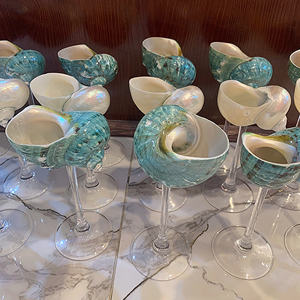 Scallop Martini Copa de vino Pulido Turbo Seashell Cup Costera Temática Vasos hechos a mano para exportación y tiendas de regalos de boda - Product Image 4