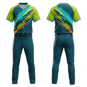 Conjunto de Béisbol Sublimado Personalizado 2026, Ligero, de Malla, Unisex, con Nombre y Número del Equipo, Alta Calidad, al por Mayor, Cuello en V, 220g, Transpirable - Product Image 5