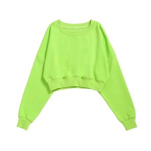 Sudadera de poliéster/algodón de rizo de manga larga, holgada, informal, de talla grande para mujer, de color liso, personalizada, superventas - Product Image 2