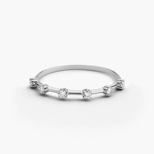 Venta caliente Diamante Natural Distancia Boda Banda 14K Oro Apilamiento Bandas a juego Moda Joyería de diamantes finos para mujeres - Product Image 2