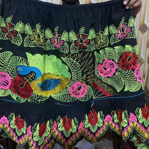 กระโปรงลำลองสำหรับผู้หญิงชุดราตรีลายดอกไม้ทำจากโพลีเอสเตอร์ปักลายดอกไม้ - Product Image 6