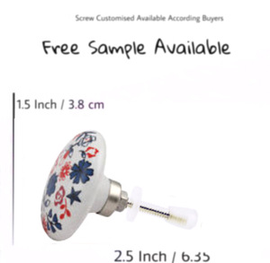 Boutons floraux en céramique pour enfants pour armoires commodes armoires portes hôtels villas salon chambre cuisine extérieur-CK 305 - Product Image 3