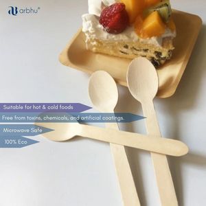 Cucharas, tenedores y cuchillos de madera Natural, hechos a mano, calidad Premium, respetuosos con el medio ambiente - Product Image 2