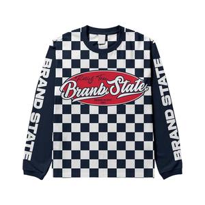 Chemise à manches longues à col ras du cou imprimée par sublimation graphique personnalisée pour hommes Streetwear multicolore pull-over pour hommes - Product Image 5