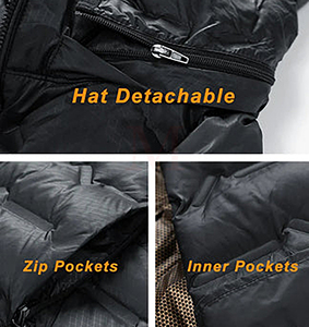 Chaqueta de invierno para hombre, sombrero, desmontable, acolchado, calefacción de grafeno, cálido, con capucha, rompevientos disponible 2024 - Product Image 6