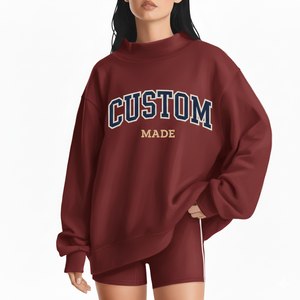 เสื้อสเวตเชิ้ตผู้หญิง แขนยาว คอเต่า สไตล์ลำลอง สำหรับฤดูใบไม้ร่วงและฤดูหนาว  พร้อมโลโก้ด้านหน้า บริการ OEM คุณภาพสูง เป็นมิตรกับสิ่งแวดล้อม ระบายอากาศได้ดี เนื้อผ้านุ่ม - Product Image 1
