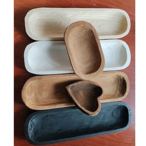 Fournisseur d'usine Bols à pâte en bois rustiques faits à la main Grands bougeoirs en bois pour la fabrication de bougies Décoration de la maison - Product Image 5