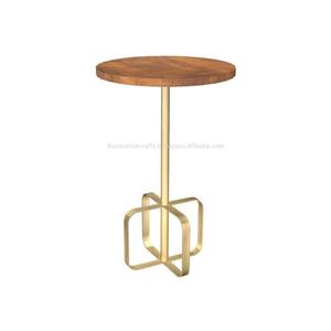 Our Gold <b>Powder</b> Coated <b>Drink</b> Table Is a Versatile All Metal Piece That Fits Seamlessly Into Contemporary and Minimalist Decor - Product Image 4
