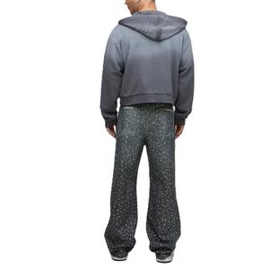 Chaqueta con Capucha y Cremallera para Hombre con Detalles de Tachuelas, Forro Polar Suave, Ropa Deportiva Informal, Fabricación de Ropa - Product Image 2