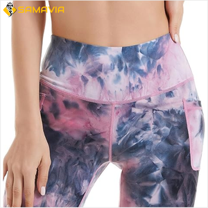 SAMAVIA Custom High Waist Biker Yoga Shorts para mujeres con bolsillos Spandex Workout Gym Leggings Fabricante OEM - Product Image 4