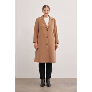 Blazer à franges brodé Camel 8585112 avec doublure en cachemire - Product Image 1