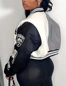 Chaqueta Universitaria de Mujer de Moda 2024, Personalizada, de Lana Larga, con Forro Polar, Transpirable, Resistente al Viento, Ecológica, al por Mayor - Product Image 3