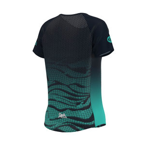 <b>Women's</b> Slim Fit Trail Run T-Shirt DUNE <b>Navy</b>-Breathable Knitted Sporty <b>Top</b> - Product Image 2