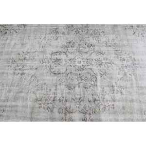 Alfombra Turca, Alfombra Vintage de 5.3x8.3 pies, Alfombra de Lana con Diseño a Cuadros Verde Gris - Product Image 5