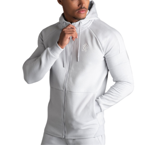 Venta al por mayor hombres gimnasio algodón sudadera logotipo personalizado Delgado ajustado cremallera completa chándal XL estilo deportivo para el invierno 2 piezas - Product Image 4