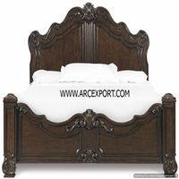 Camas de muebles de lujo antiguos de madera con mesa auxiliar Material de la mejor calidad Diseño de cuentas Decoración de muebles de males