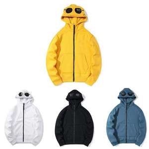 Sudaderas con capucha para hombre con gafas y logotipo personalizado con cremallera, Sudadera con capucha en blanco de gran tamaño para hombre - Product Image 6