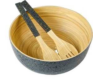 Nouvel article de haute qualité logo personnalisé bols naturels bol en bambou filé ensembles de vaisselle pour la maison et la cuisine fabriqué au Vietnam - Product Image 1