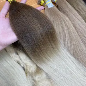 Remise de Noël pas d'outils de cheveux en vrac raides synthétiques produits de beauté pour les femmes noires vente en gros de cheveux vietnamiens crus